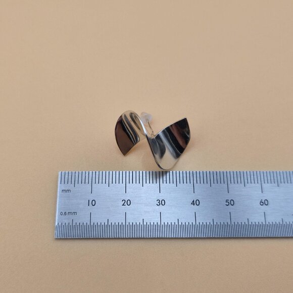 Sterling Silver Abstract Twist Style Unique Earrings A5760 - Picture 5 of 6